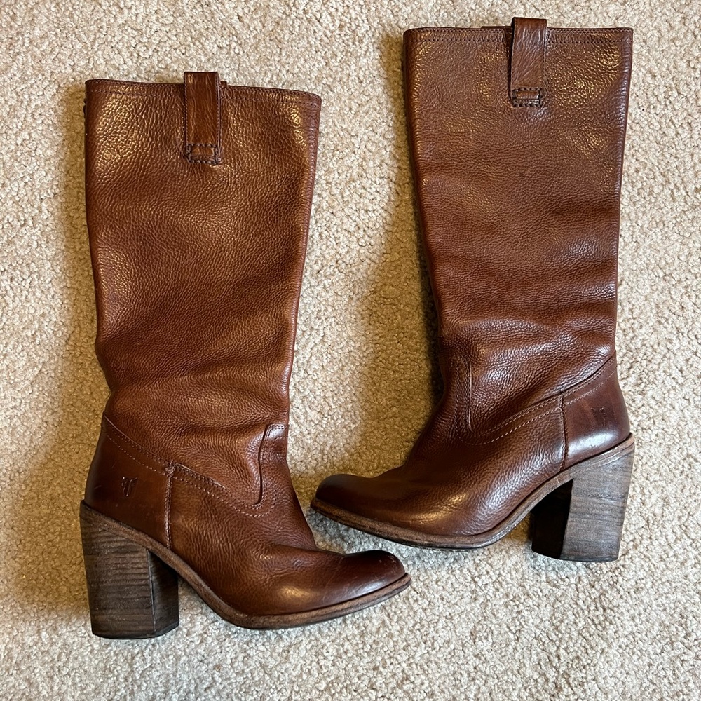 Vintage Frye Saddle Brown Leather Boots